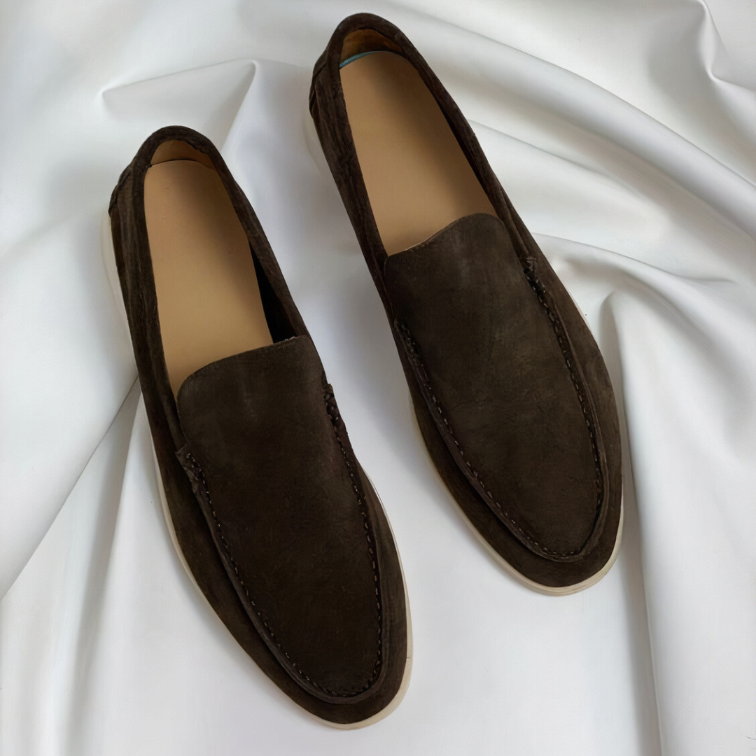 Men's Slip-On Loafers Casual Leather Brown