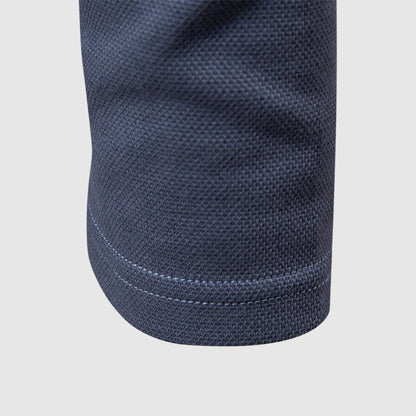Men's Long Sleeve Polo Shirt Classic Collar Solid