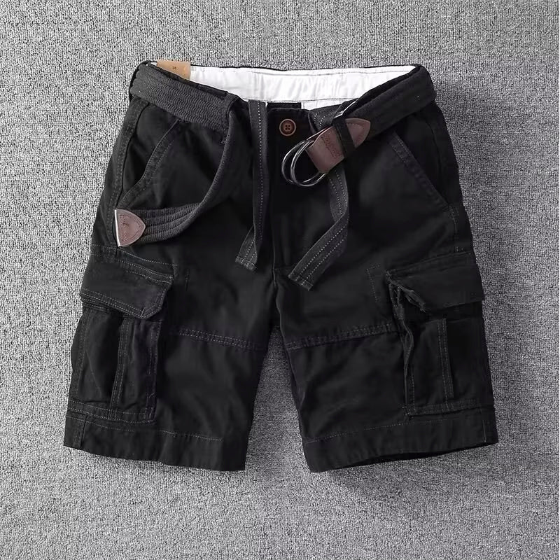 Men's Cargo Shorts Belted Multi Pocket