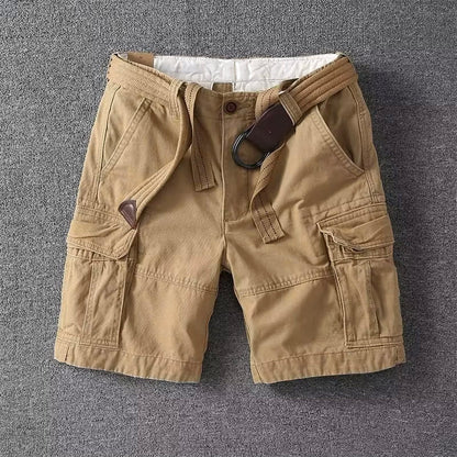 Men's Cargo Shorts Belted Multi Pocket - VibreMode