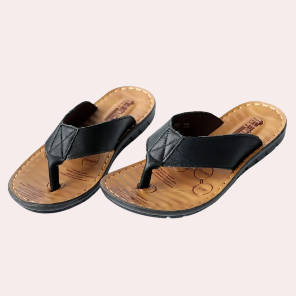 Men's Leather Casual Slippers