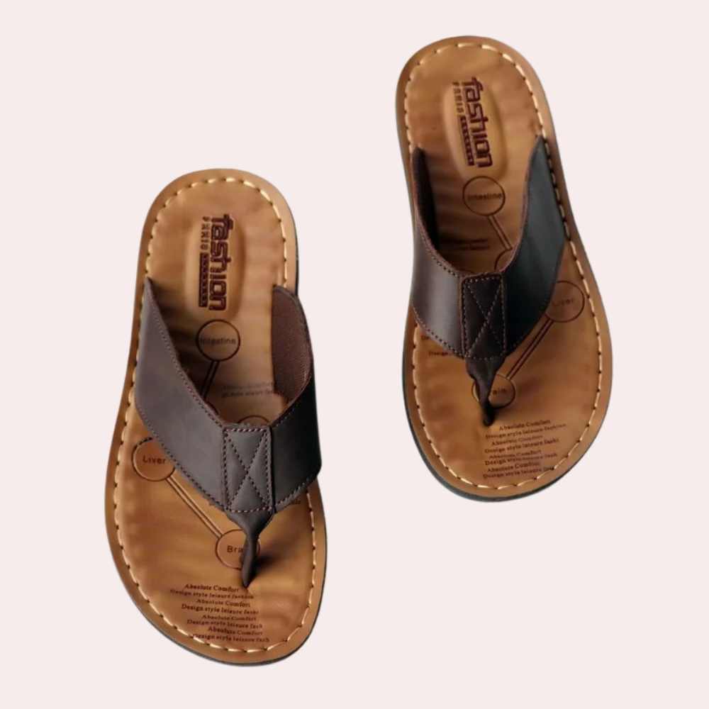 Men's Leather Casual Slippers - VibreMode