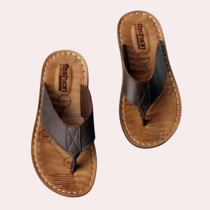 Men's Leather Casual Slippers - VibreMode