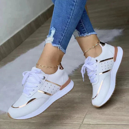 Women's Metallic Lace-Up Sneakers