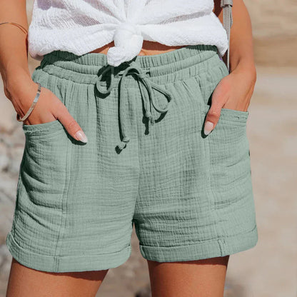 Women's Summer Shorts Cotton Casual Beige