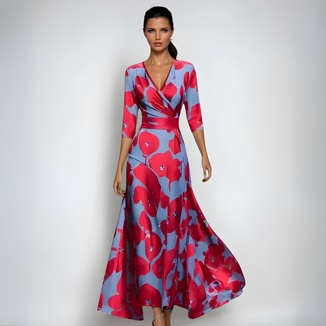 Women's Floral Midi Dress - VibreMode