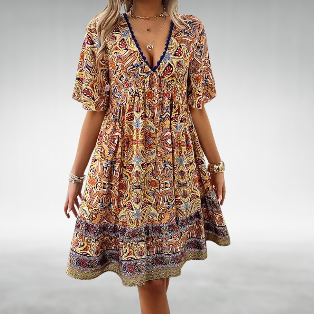 Women's Paisley Mini Dress - VibreMode