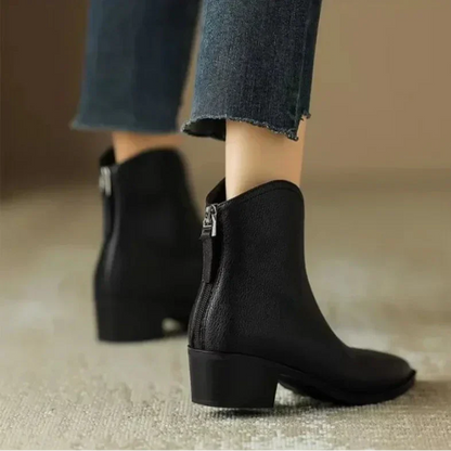 Women's Pointed Ankle Boots Slip On Heel Design