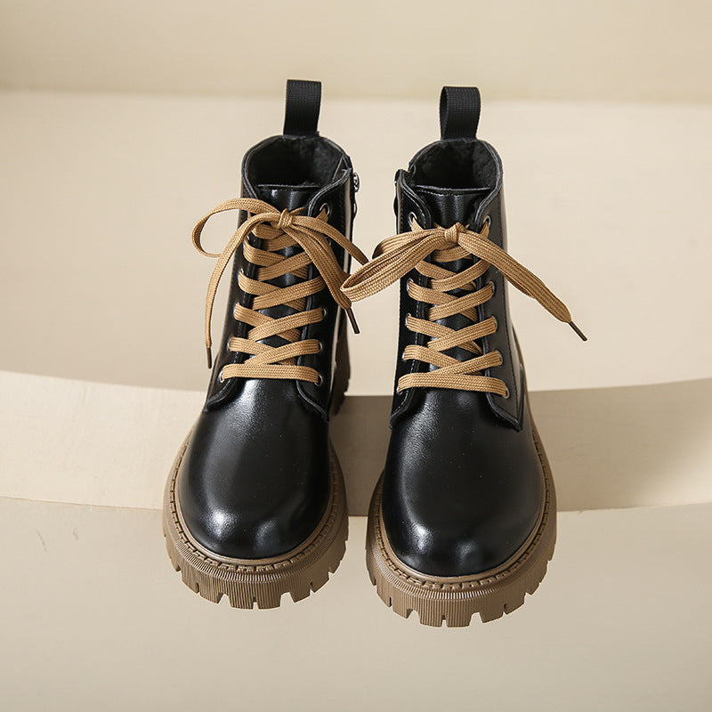 Women's Ankle Boots Side Zip Lace Up