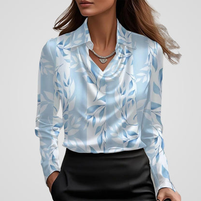 Women's Satin Blouse Draped Neck Satin