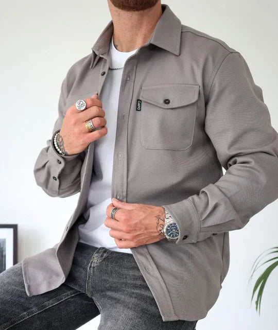 Men's Classic Utility Shirt Long-Sleeve Cotton Everyday Wear
