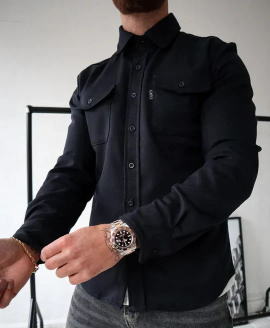 Men's Classic Utility Shirt Long-Sleeve Cotton Everyday Wear