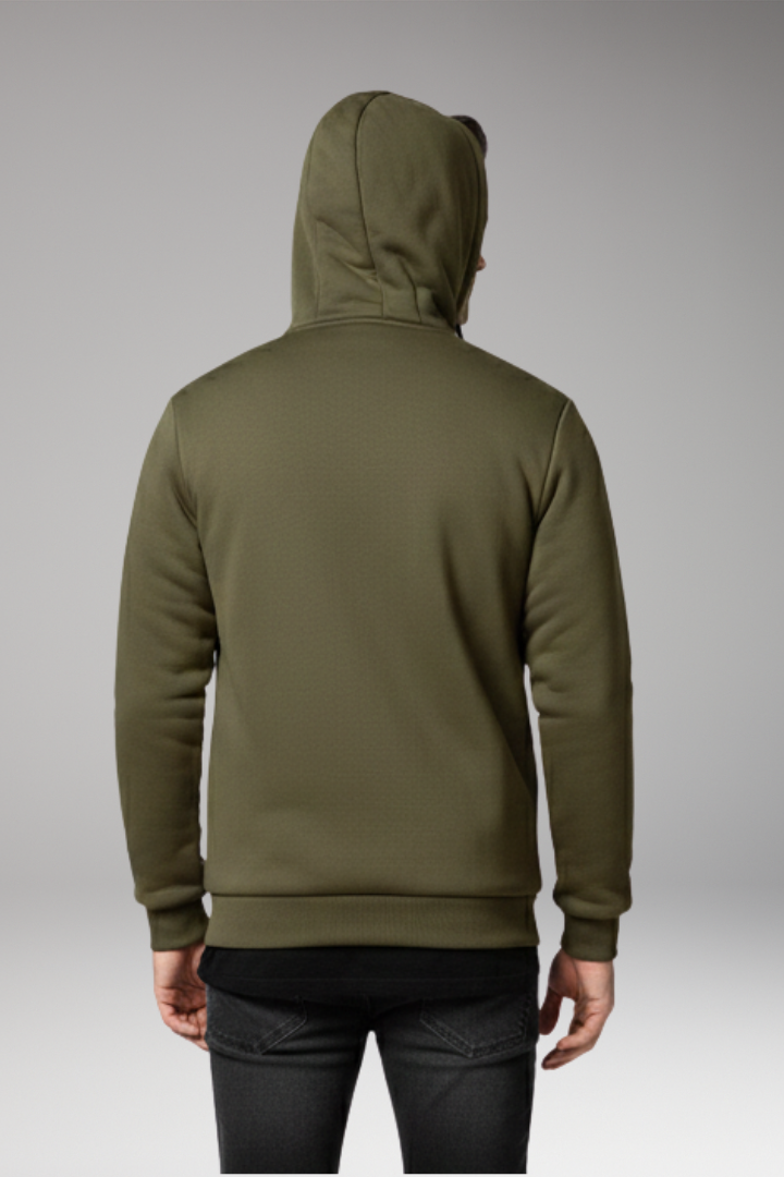 Men's Fleece Hoodie Zipper Front