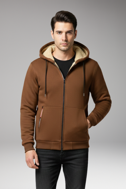 Men's Fleece Hoodie Zipper Front