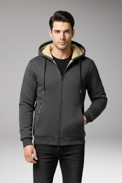 Men's Fleece Hoodie Zipper Front