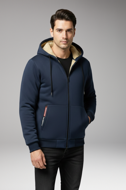Men's Fleece Hoodie Zipper Front