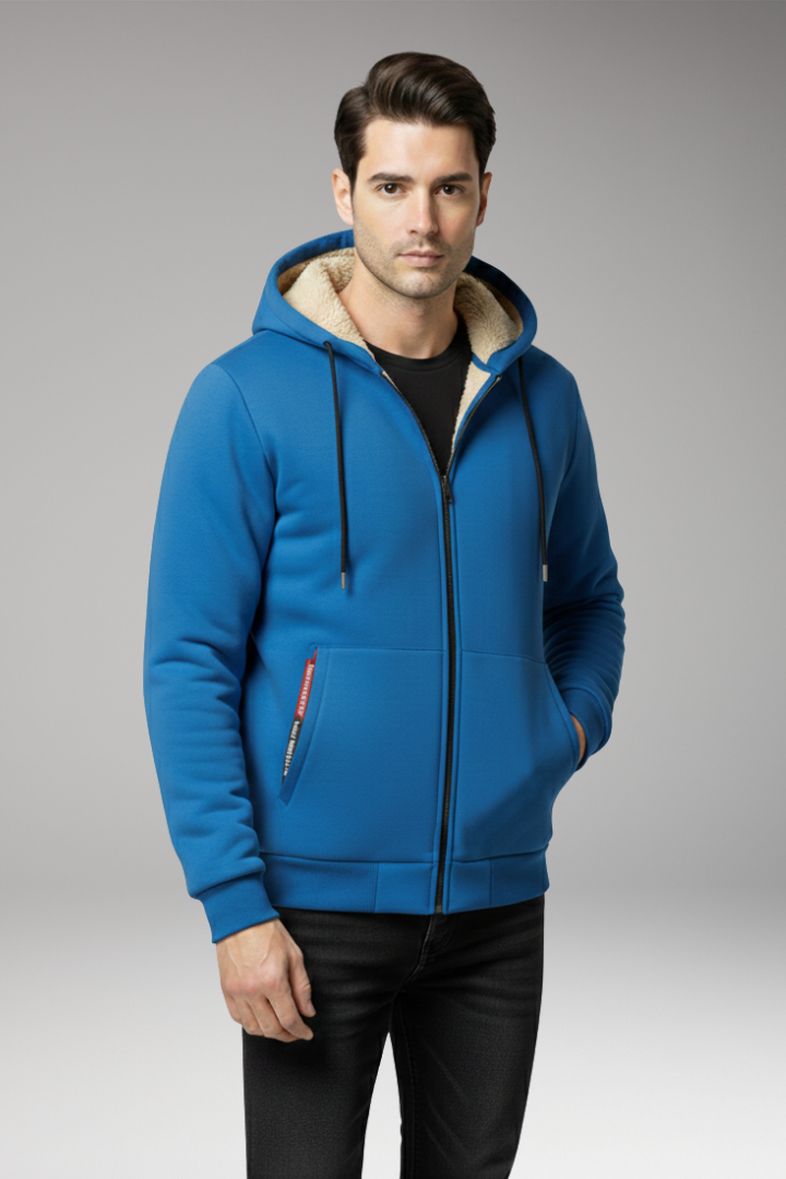 Men's Fleece Hoodie Zipper Front