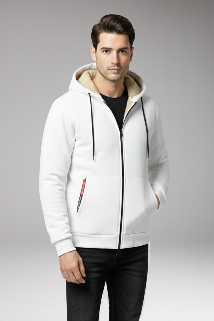 Men's Fleece Hoodie Zipper Front