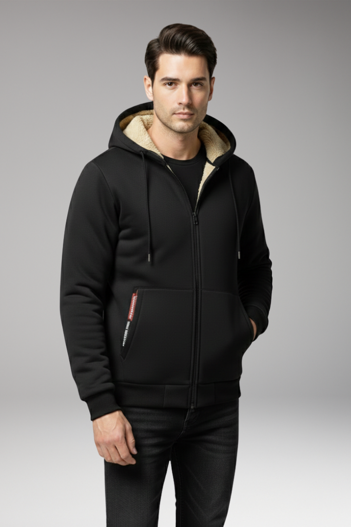 Men's Fleece Hoodie Zipper Front