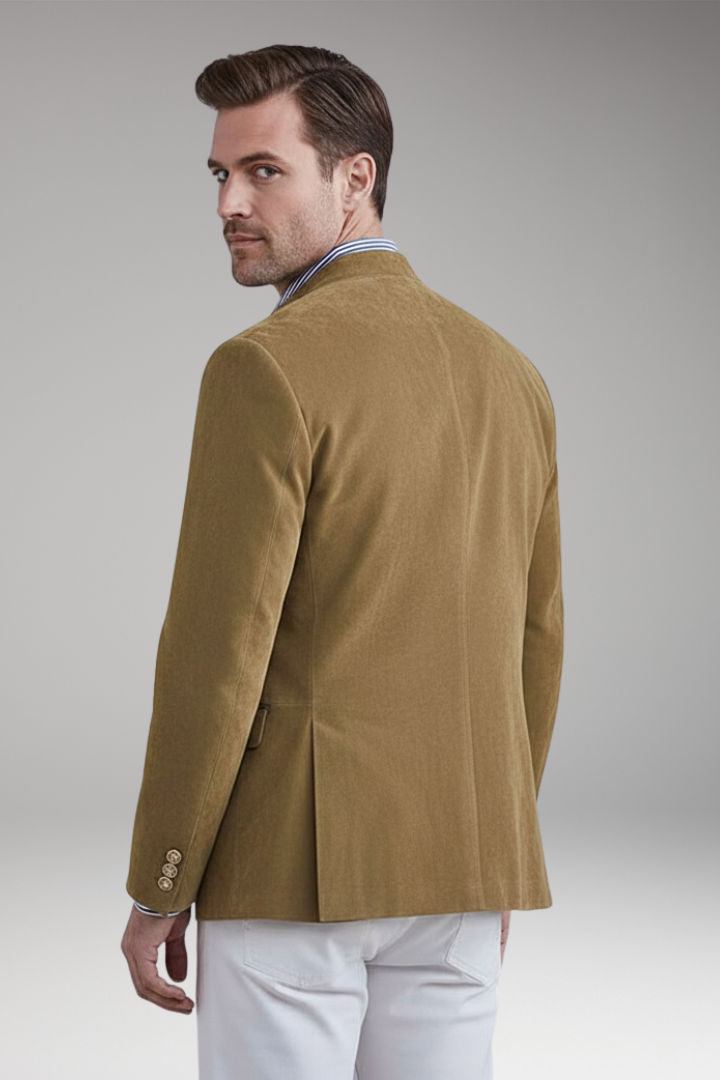 Men's Stand Collar Blazer Multiple Pockets