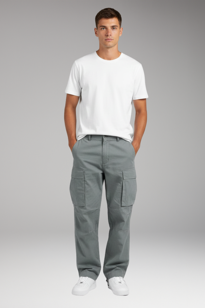 Men's Straight Fit Cargo Pants Multi-Pocket
