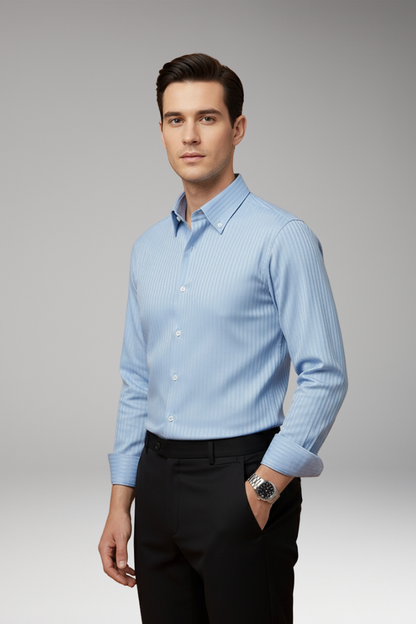 Men's Slim Fit Dress Shirt Vertical Stripes