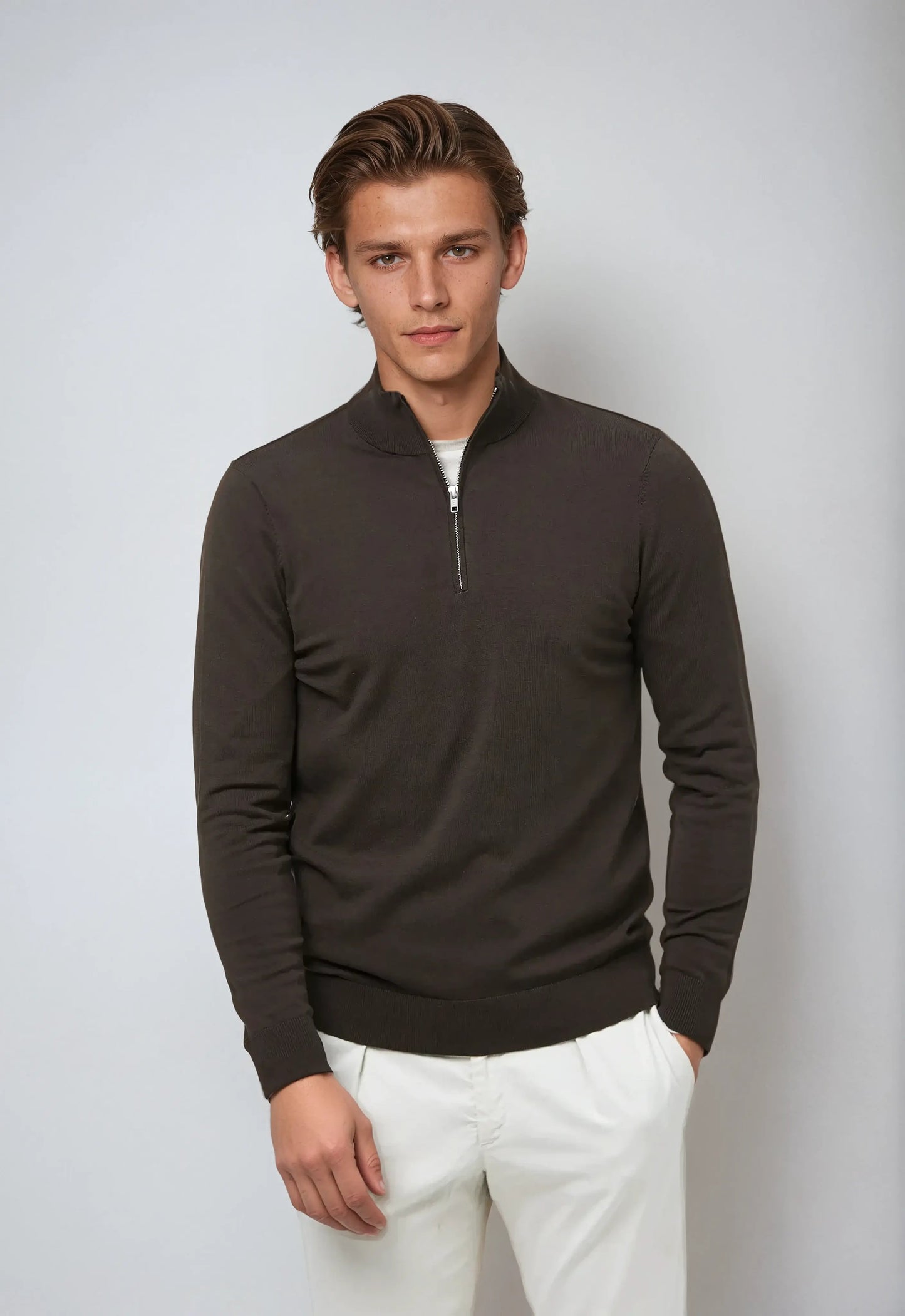 Warm Mens Classic Quarter Zip Sweater