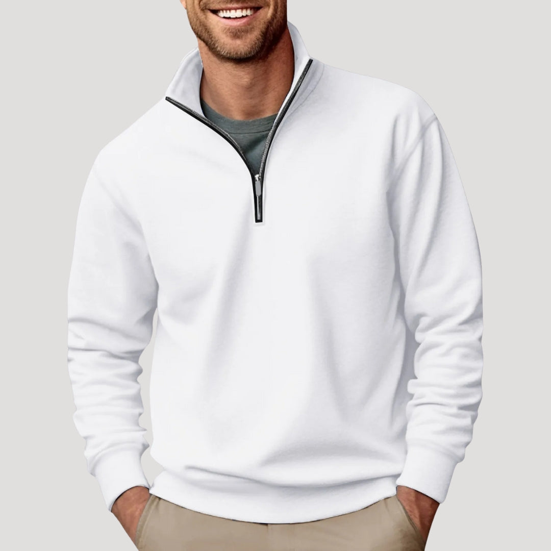 Men's Relaxed Fit Quarter Zip Sweater - VibreMode