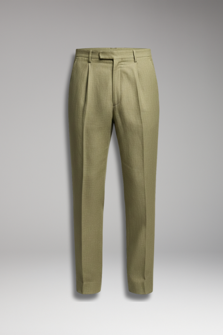 Men's Pleated Elastic Waist Pants Button Fly - VibreMode
