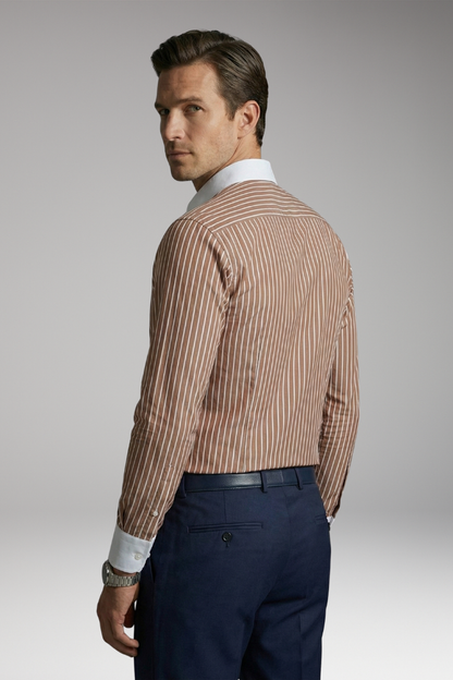 Men's Dress Shirt Lapel Collar Button Cuffs