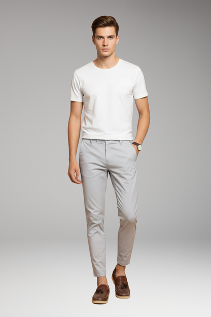 Men's Slim Fit Trousers Tapered Ankle