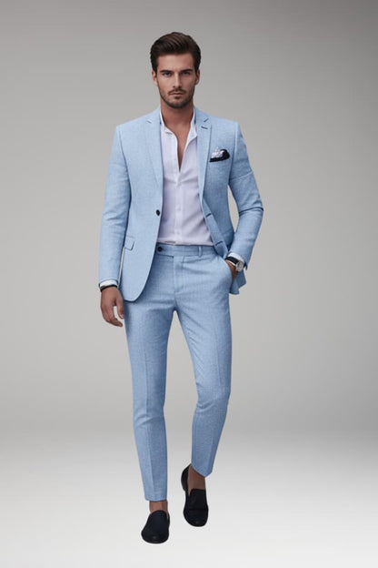 Men's Suit Set Blazer Straight Pants