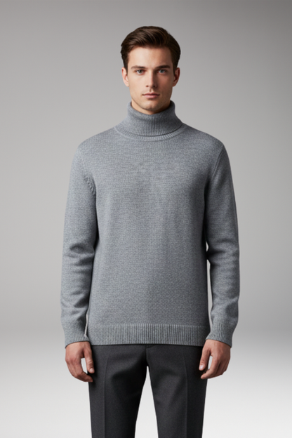 Men's Turtleneck Sweater Ribbed Knit Narrow Fit