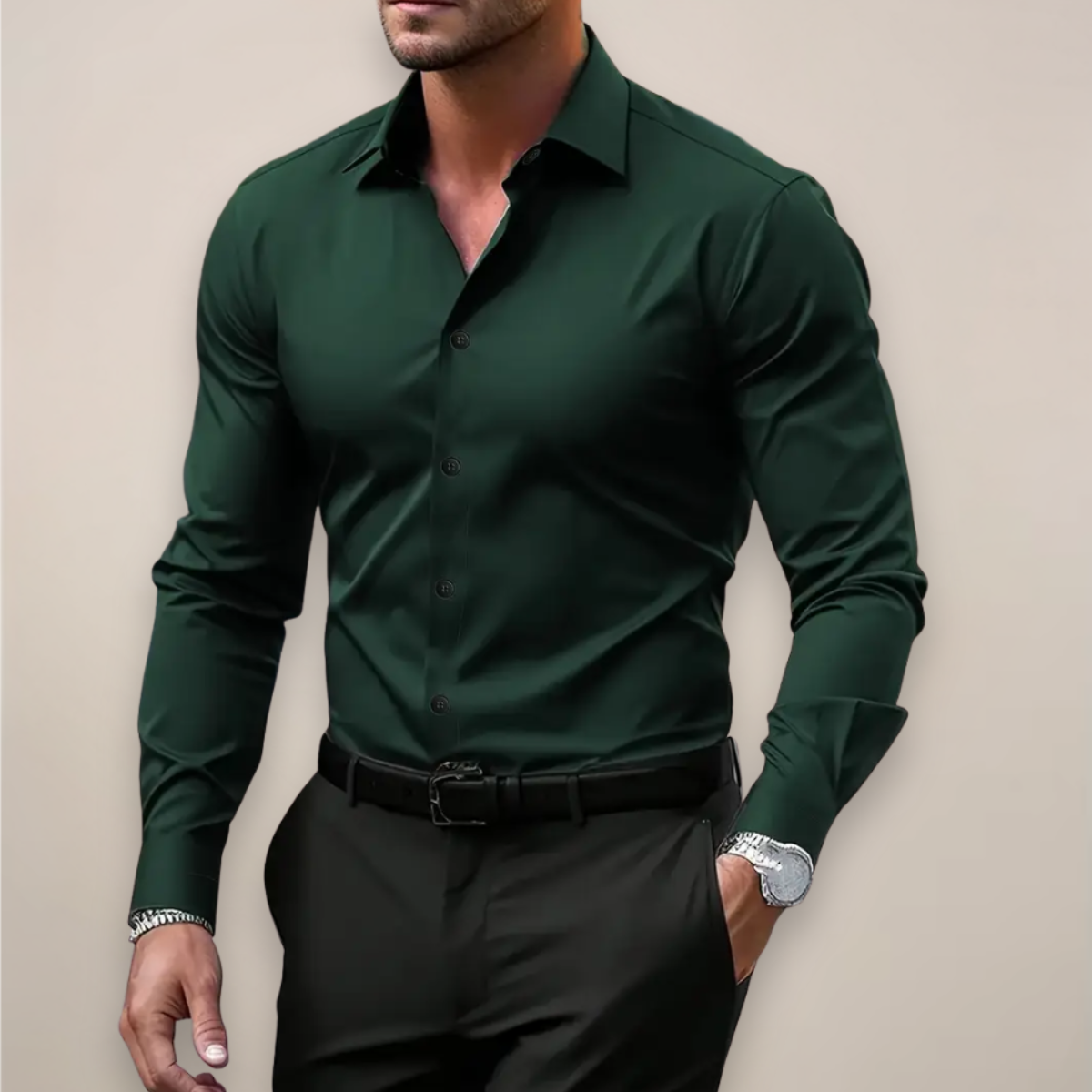 Men's Long Sleeve Shirt Classic Collar