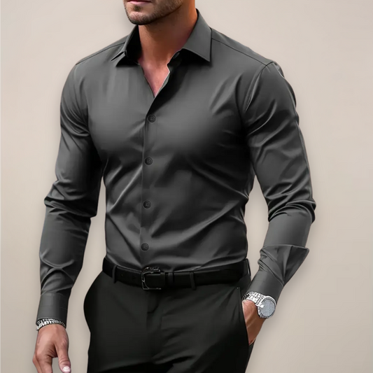 Men's Long Sleeve Shirt Classic Collar - VibreMode