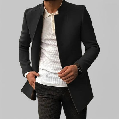 Men's Winter Coat Button Front Minimalist Design