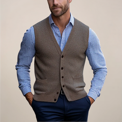 Men's Sleeveless Sweater Lightweight Vest - VibreMode