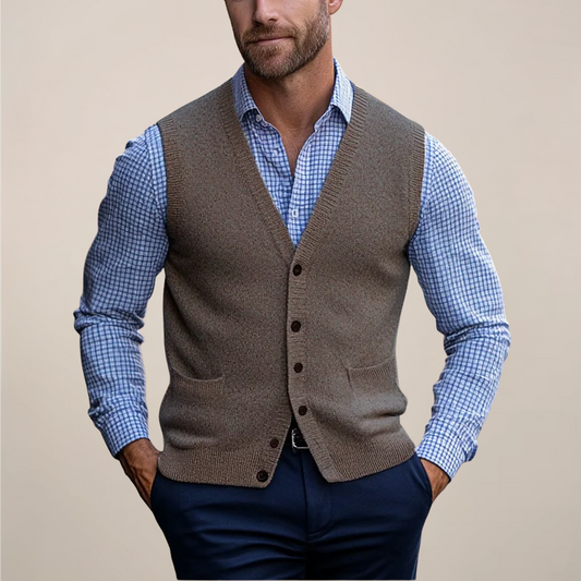 Men's Sleeveless Sweater Lightweight Vest - VibreMode