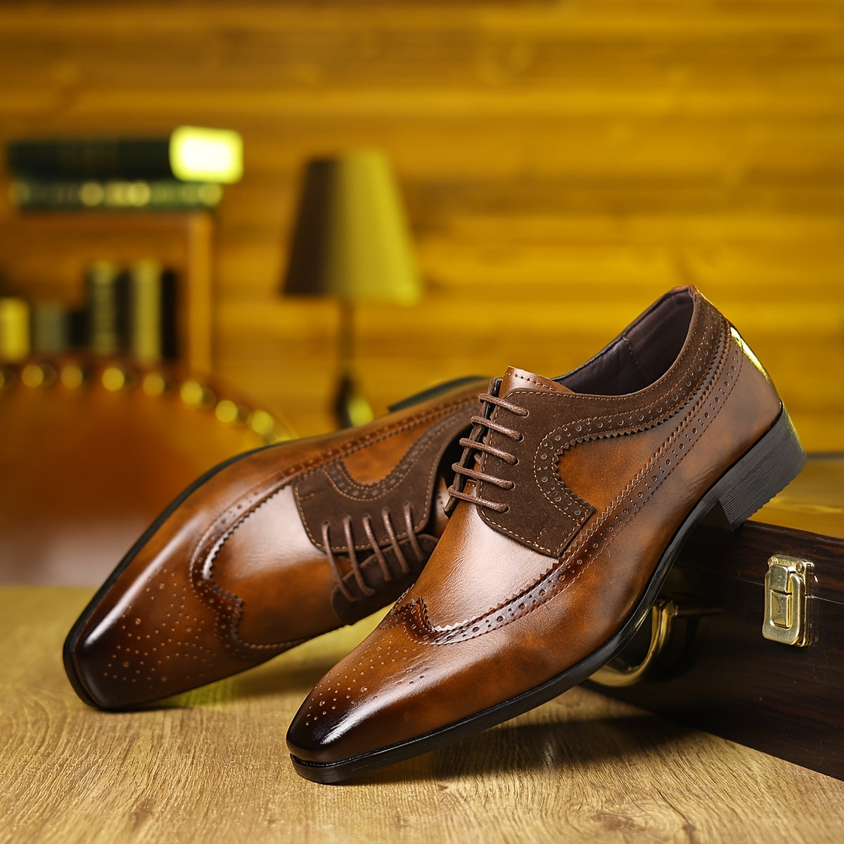 Men's Lace Up Wingtip Dress Shoes