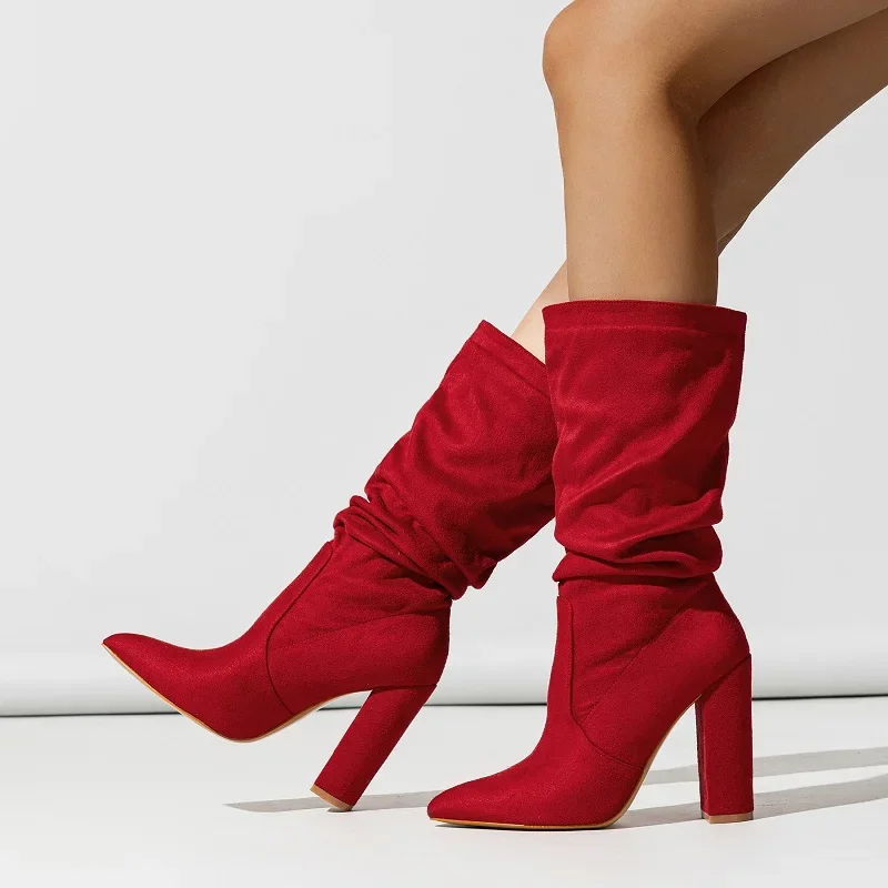 Women's Mid Calf Boots Gathered Shaft - VibreMode