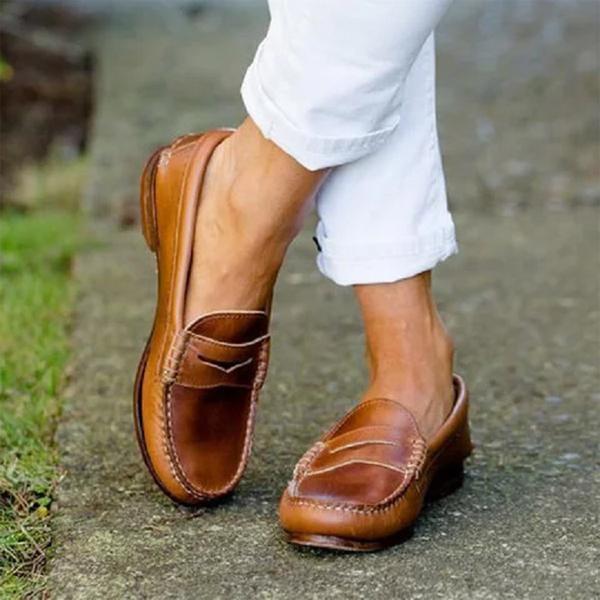 Women's Moc Toe Slip-On Loafers Comfortable - VibreMode