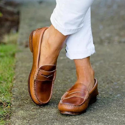 Women's Moc Toe Slip-On Loafers Comfortable - VibreMode
