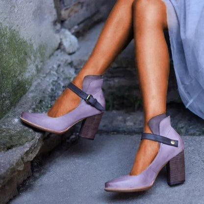 Women's Heel Sandals with Ankle Straps - VibreMode