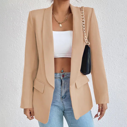 Women's Tailored Blazer Chic Wool Office Jacket