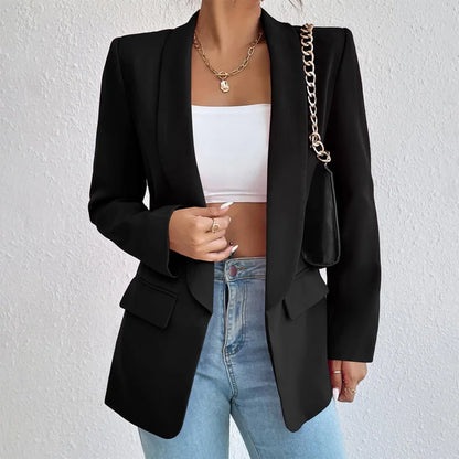 Women's Tailored Blazer Chic Wool Office Jacket