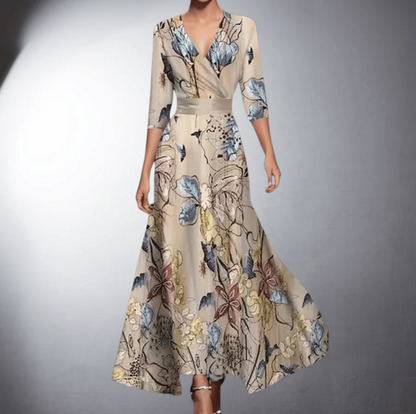 Women's Floral Maxi Dress Elegant - VibreMode