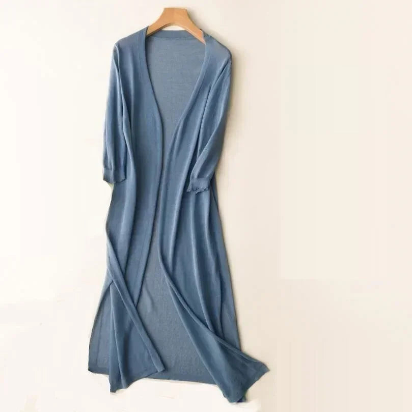 Women's Lightweight Knit Open Front Cardigan 3/4 Sleeve