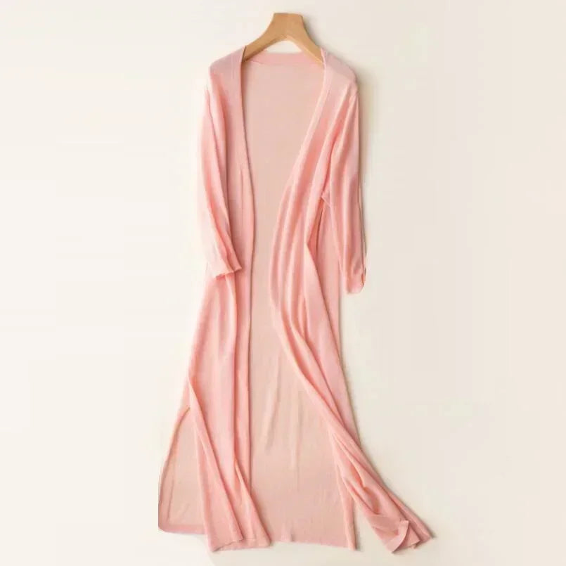 Women's Lightweight Knit Open Front Cardigan 3/4 Sleeve