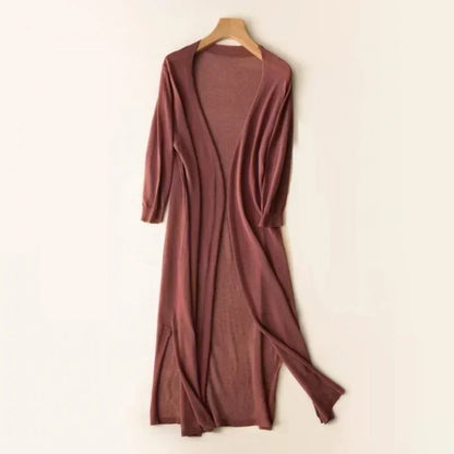 Women's Lightweight Knit Open Front Cardigan 3/4 Sleeve