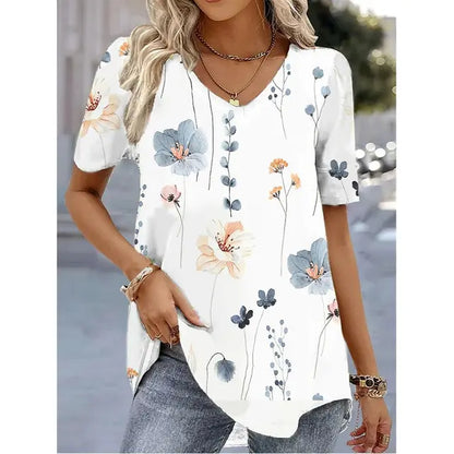 Women's V-Neck Striped T-Shirt